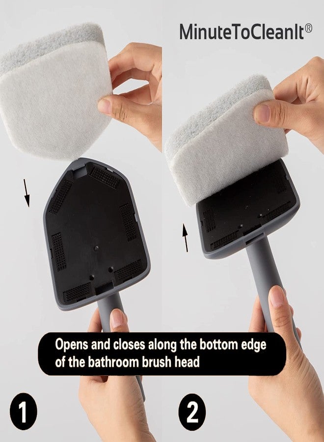 MinuteToCleanIt عبوة رأس بديلة من MinuteToCleanIt لفرشاة تنظيف بلاط الحمام القابلة للتمديد - عبوة من قطعتين من إسفنج التنظيف - Image 3